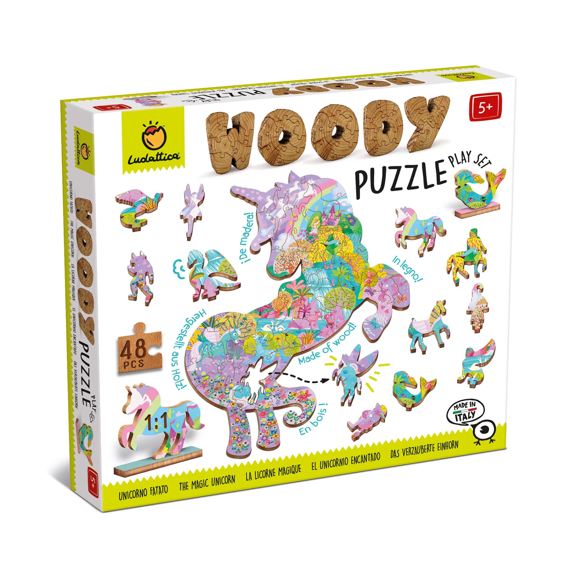 LU21269_1 Puzzle De Madera Unicornio 48 Piezas - Imagen 1