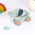 JUEGO DE ARRASTRE ELEFANTE DE MADERA